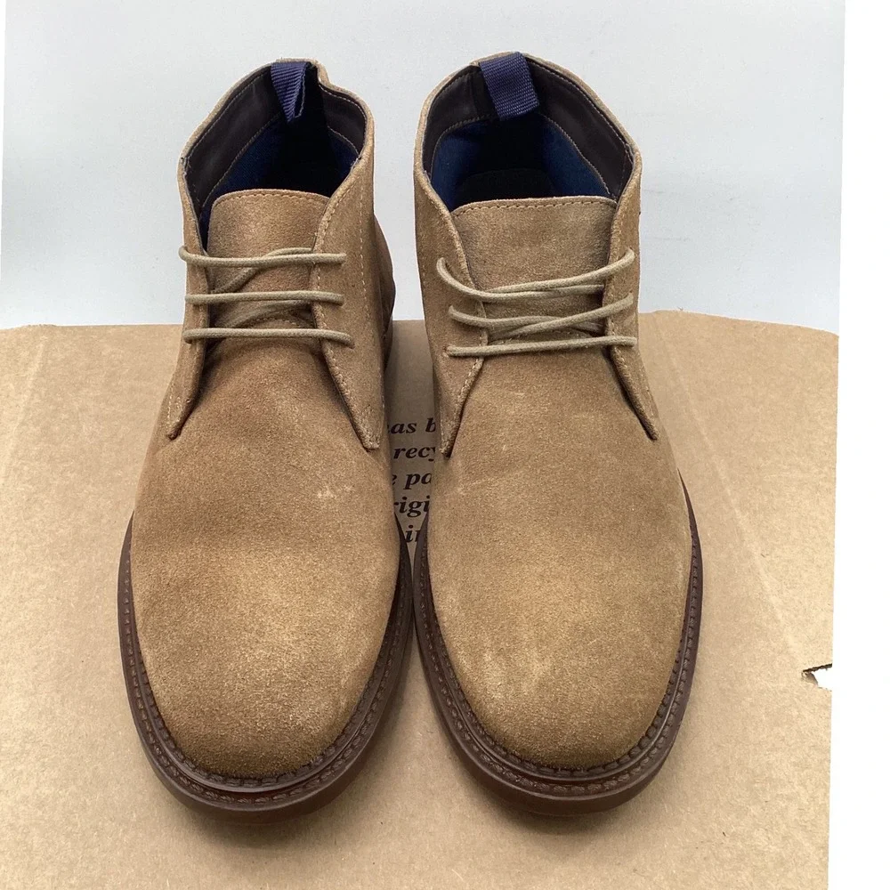 Steve Madden Mens Tan Brown Suede Chukka Desert Boots Lace Up Ankle Boots